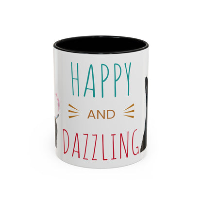 Happy and Dazzling smoking cat Cat Accent Coffee Mug — Cute Black Cat Coffee Cup (11/15oz) (free shipping)