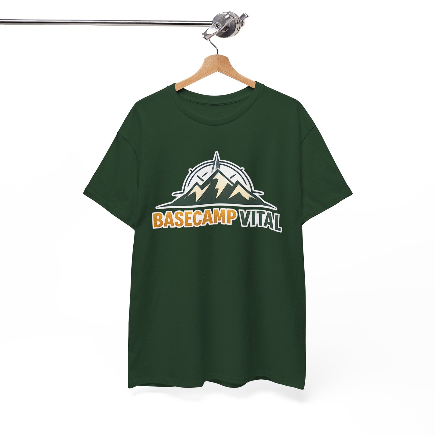 Base Camp Vital Mountain Compass Crewneck T-Shirt | Outdoor Hiking Graphic Tee | Midweight Cotton Trail Shirt (free shipping)