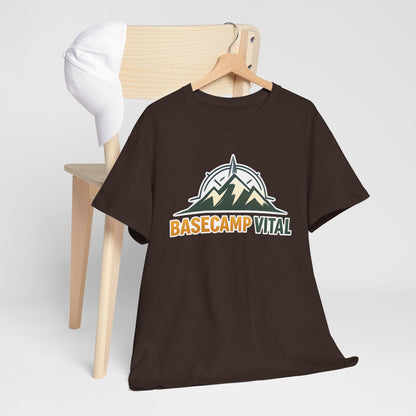 Base Camp Vital Mountain Compass Crewneck T-Shirt | Outdoor Hiking Graphic Tee | Midweight Cotton Trail Shirt (free shipping)
