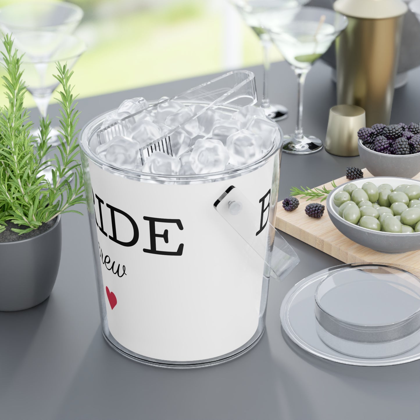 Bride Crew Ice Bucket with Tongs – Bachelorette Party Champagne Cooler