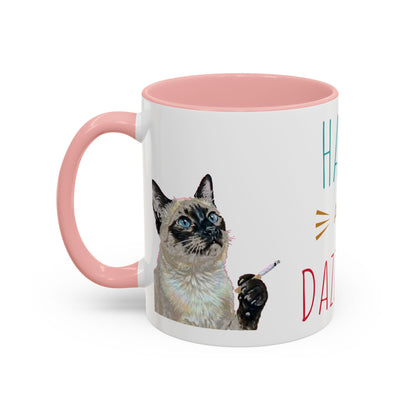 Happy and Dazzling Smoking Cat Accent Coffee Mug — 11/15oz (free shipping)