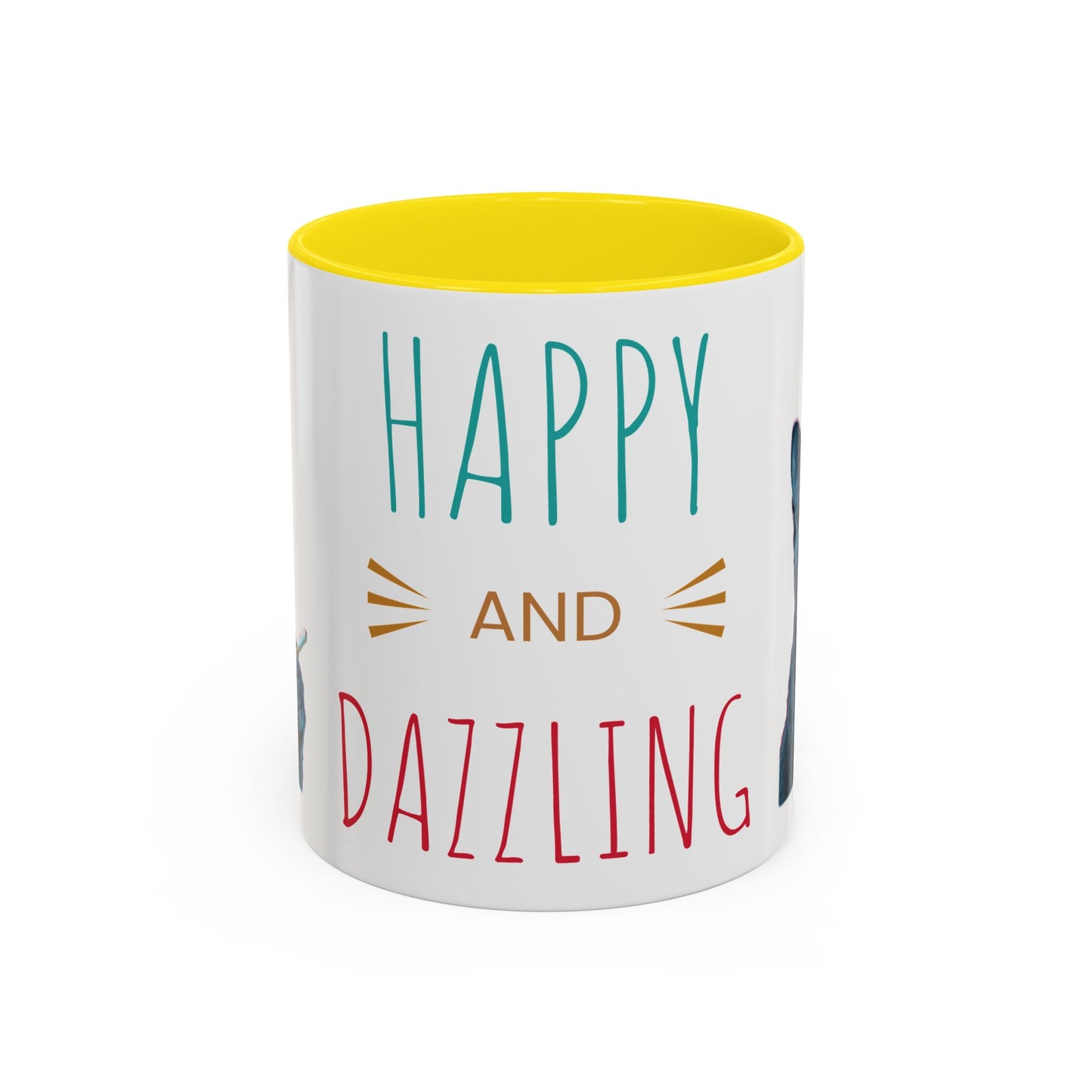Happy and dazzling smoking cat Coffee Mug — "Happy and Dazzling" Cat Accent Mug (11/15oz) (free shipping)