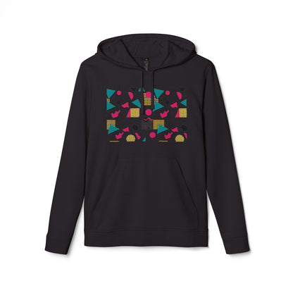 Adidas Retro 80’s Memphis Graphic Hoodie — Colorful 80s-Inspired Geometric Design