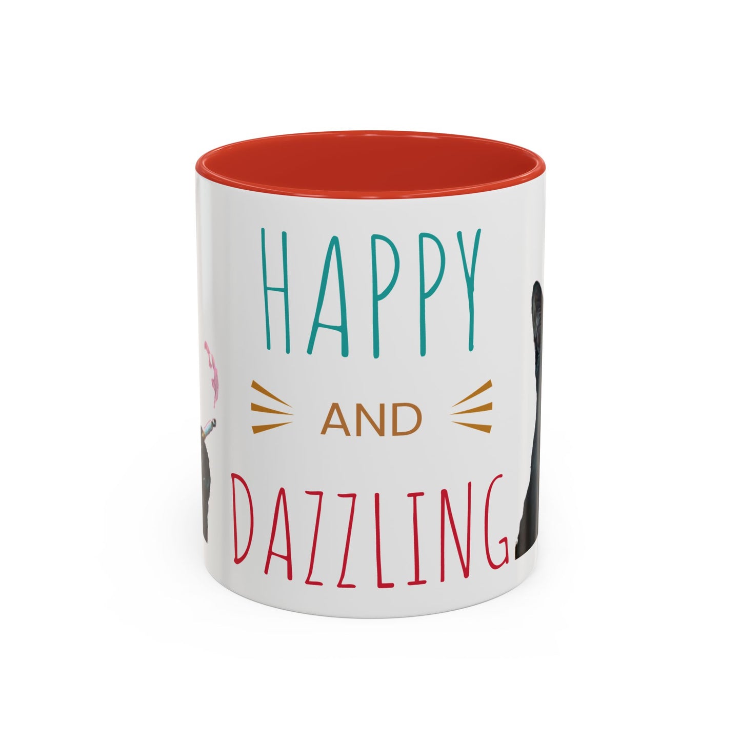 Happy and Dazzling smoking cat Cat Accent Coffee Mug — Cute Black Cat Coffee Cup (11/15oz) (free shipping)