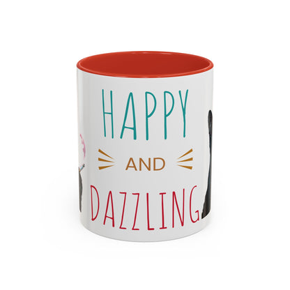 Happy and Dazzling smoking cat Cat Accent Coffee Mug — Cute Black Cat Coffee Cup (11/15oz) (free shipping)