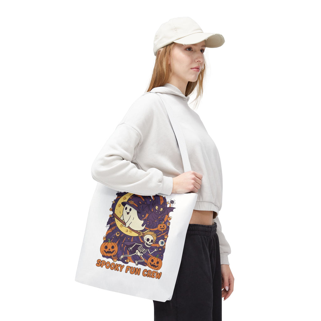 Spooky Fun Crew Halloween Tote Bag, Trick or Treat Bag, Haunted House Accessory, Fall Gift, Party Favor