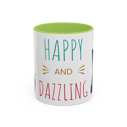 Happy and dazzling smoking cat Coffee Mug — "Happy and Dazzling" Cat Accent Mug (11/15oz) (free shipping)