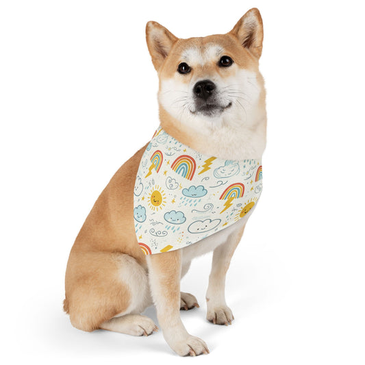 Colorful Rainy Day rainbow Pet Bandana Collar