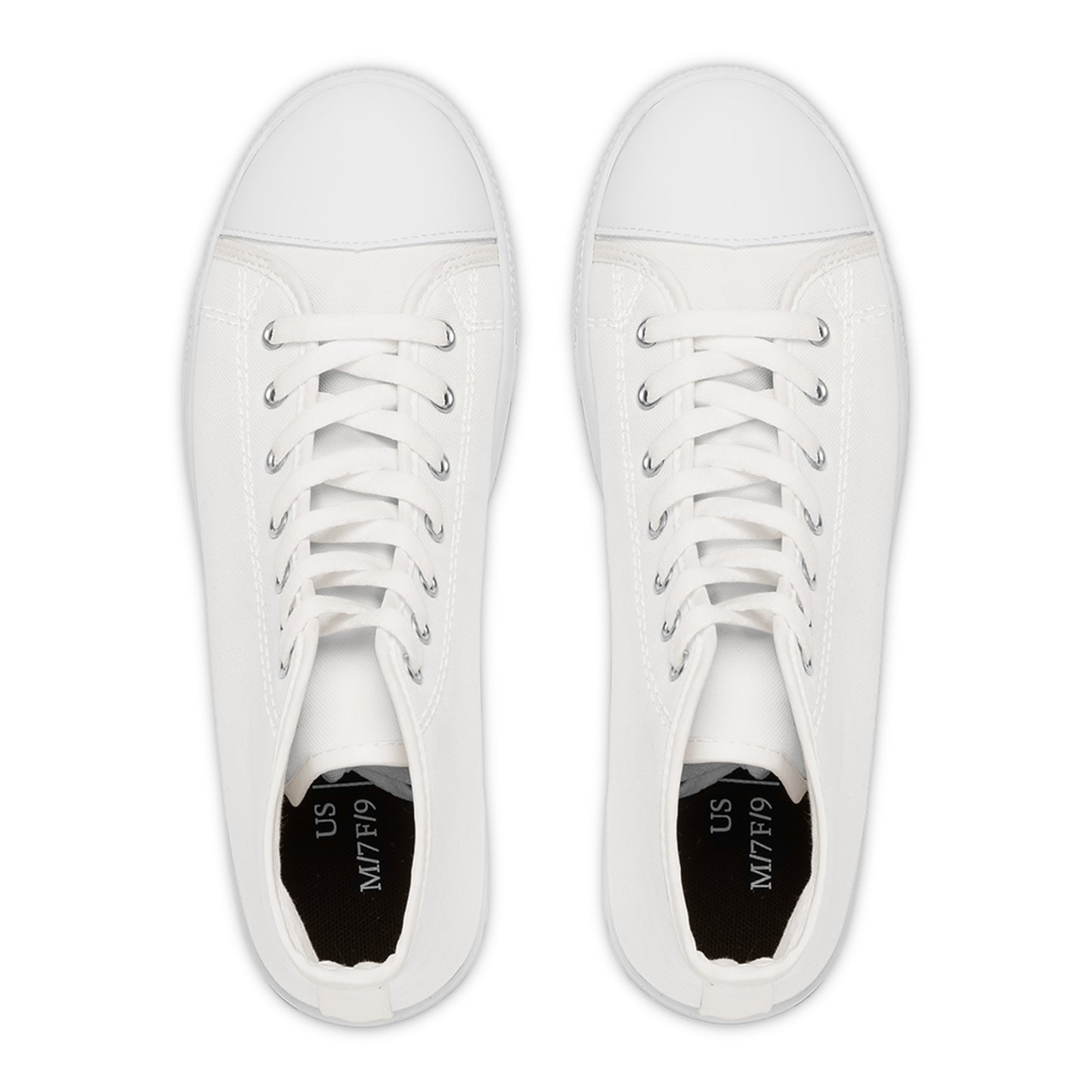 Classic White High-Top Sneakers – Women's Casual Canvas Shoes