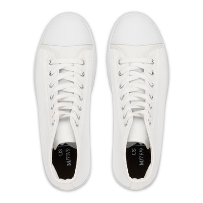 Classic White High-Top Sneakers – Women's Casual Canvas Shoes
