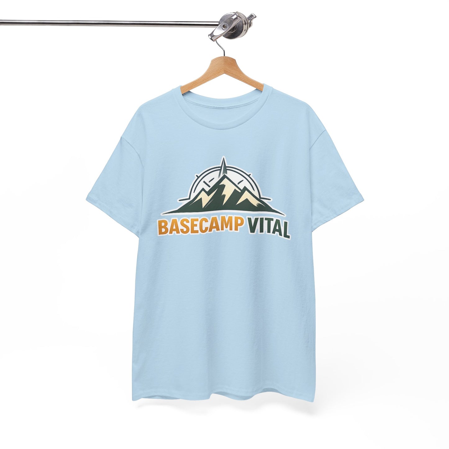 Base Camp Vital Mountain Compass Crewneck T-Shirt | Outdoor Hiking Graphic Tee | Midweight Cotton Trail Shirt (free shipping)