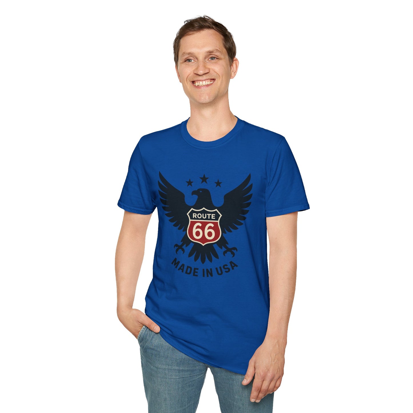 American Route 66 Eagle T-Shirt — Made in USA Vintage Roadtrip Tee