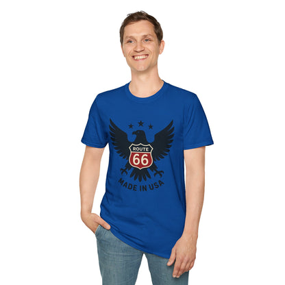 American Route 66 Eagle T-Shirt — Made in USA Vintage Roadtrip Tee