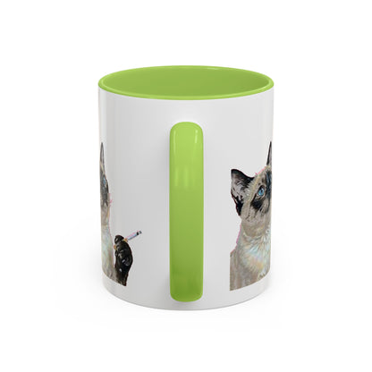 Happy and Dazzling Smoking Cat Accent Coffee Mug — 11/15oz (free shipping)