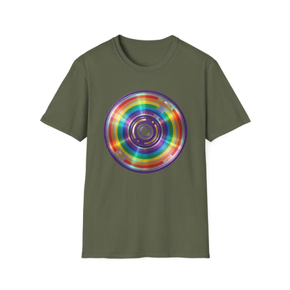Retro Rainbow CD- Vinyl Record T-Shirt