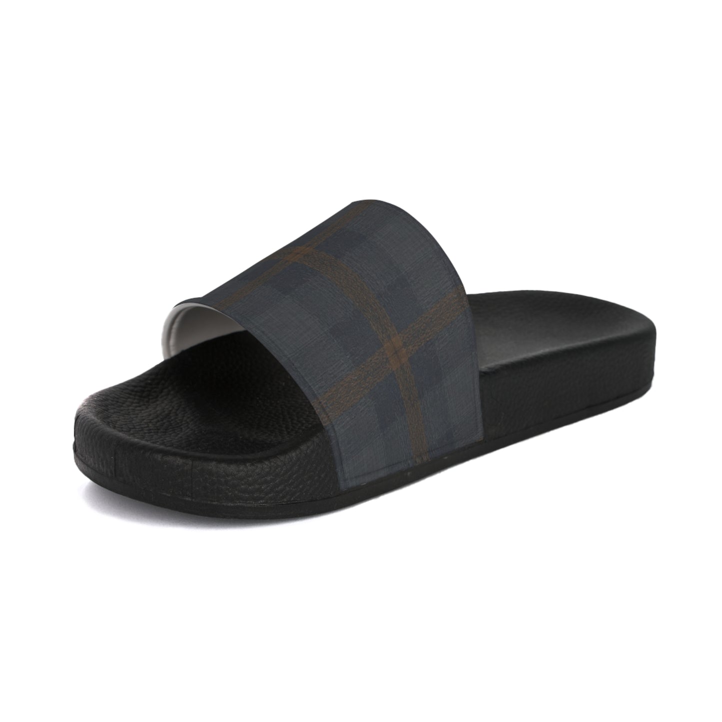 Men's Slide Sandals Distressed Micro-Houndstooth / Blurred Glen Plaid