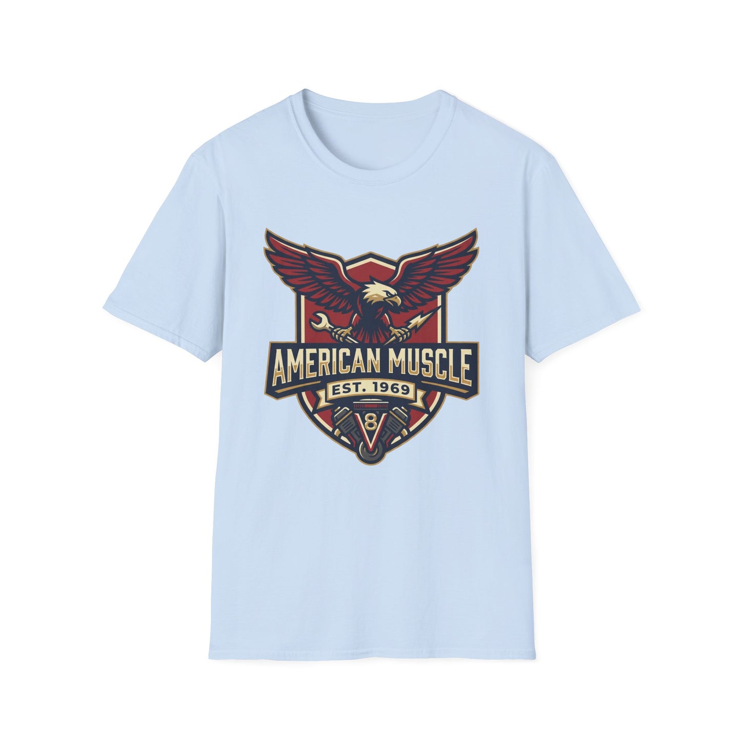 American Muscle Eagle T-Shirt — Vintage V8 Car Lover Tee
