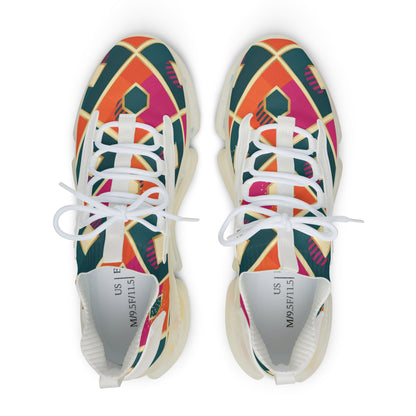 Men's Mesh Sneakers — Colorful Geometric Pattern Athletic Shoes (free shipping)