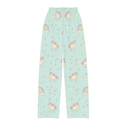 Kids Unicorn Lounge Pants – Pastel Rainbow All-Over Print
