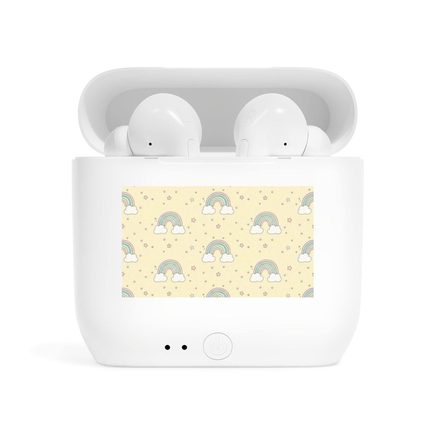 Wireless Earbuds Case — Pastel Rainbow Pattern Charging Case