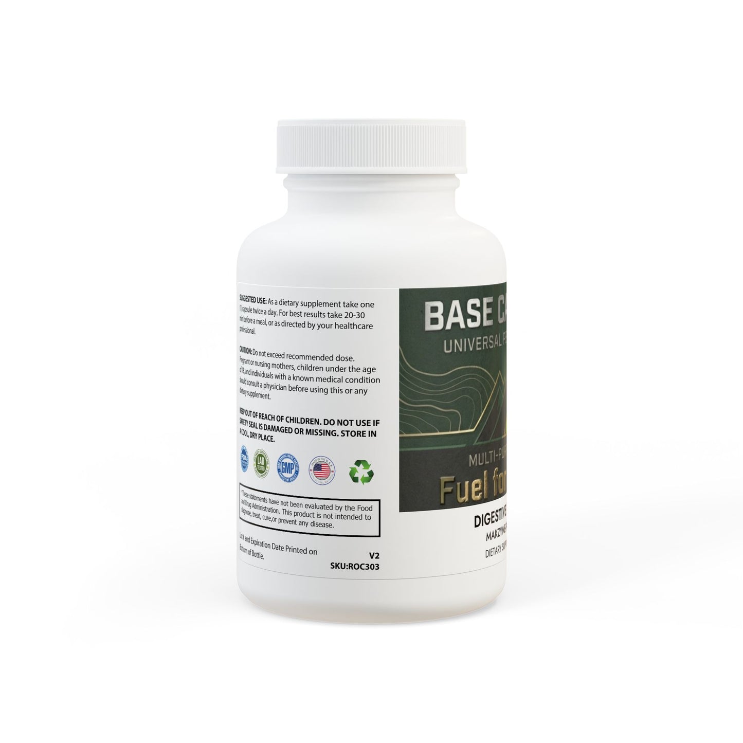Base Camp Vital Digestive Enzyme Supplement – Gut Comfort Support, Helps Support the USO (60 Capsules) (free shipping)