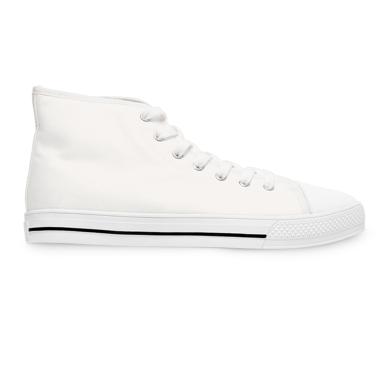 Classic White High-Top Sneakers – Women's Casual Canvas Shoes