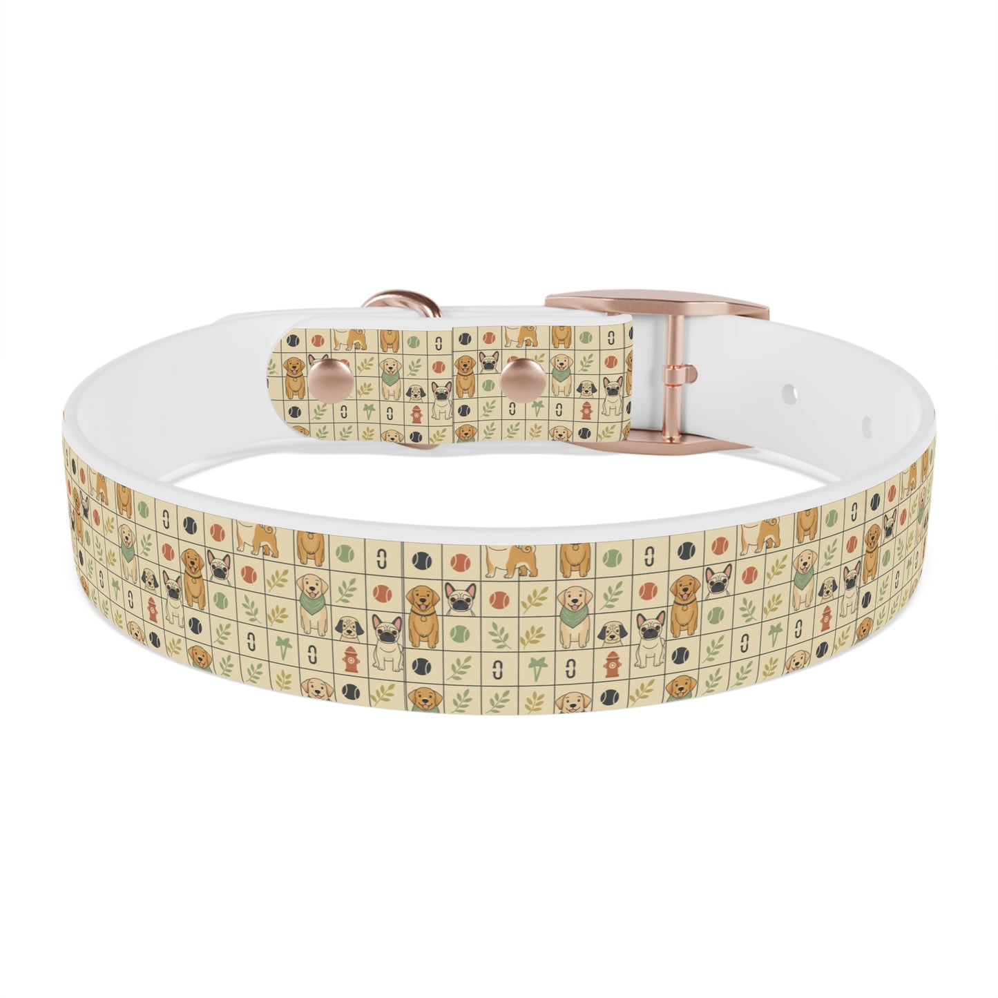 Vintage Puppy Pattern Dog Collar – Cute Retro Dogs & Bones Design