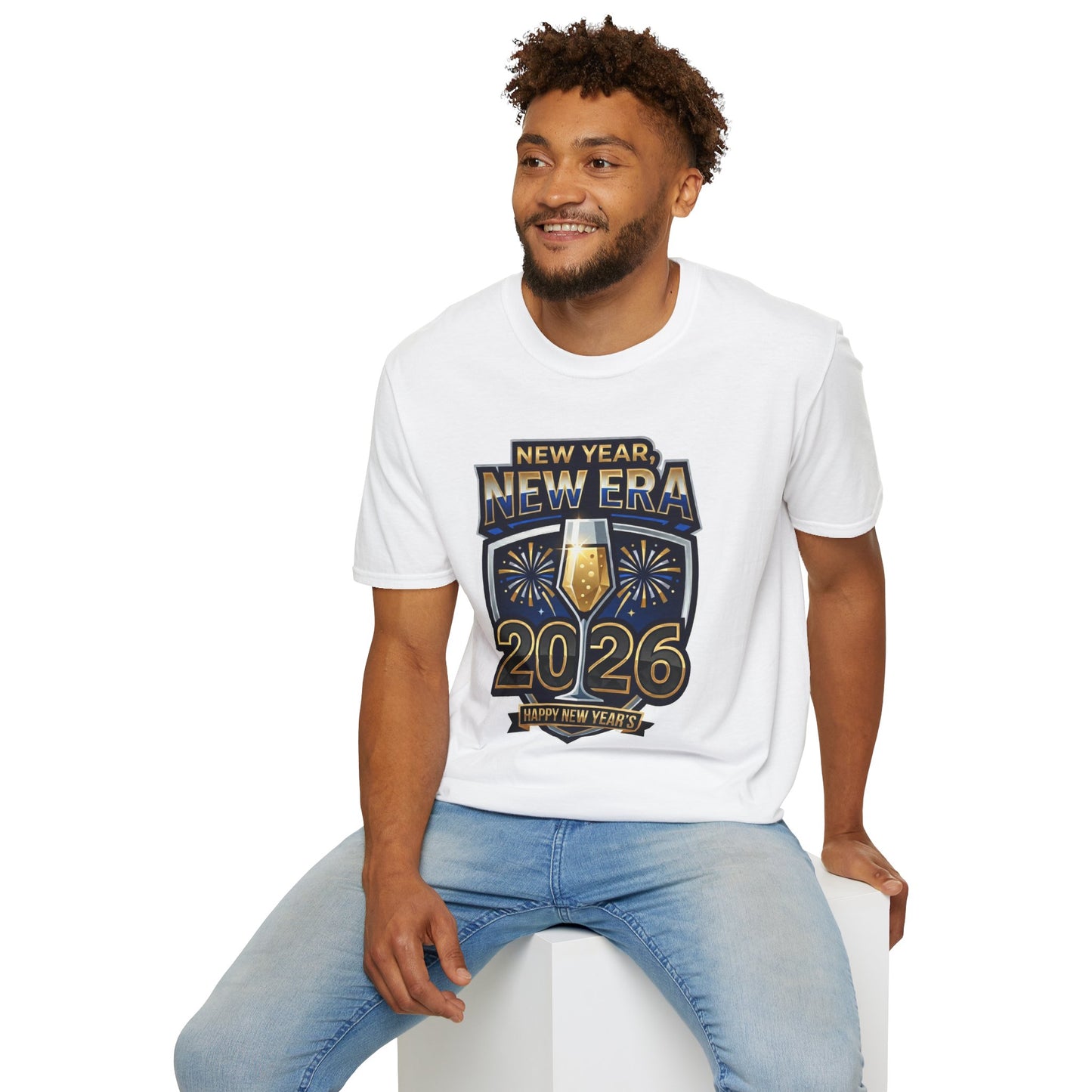 New Year 2026 T-Shirt – "New Year, New Era" Champagne & Fireworks Celebration Tee