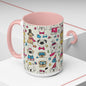 Cute Party Dogs Accent Coffee Mug (11/15oz) — Colorful Puppy Pattern Gift Mug