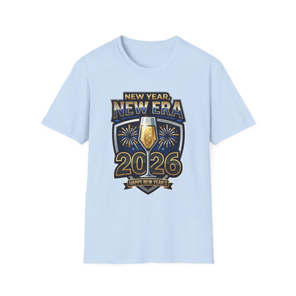New Year 2026 T-Shirt – "New Year, New Era" Champagne & Fireworks Celebration Tee