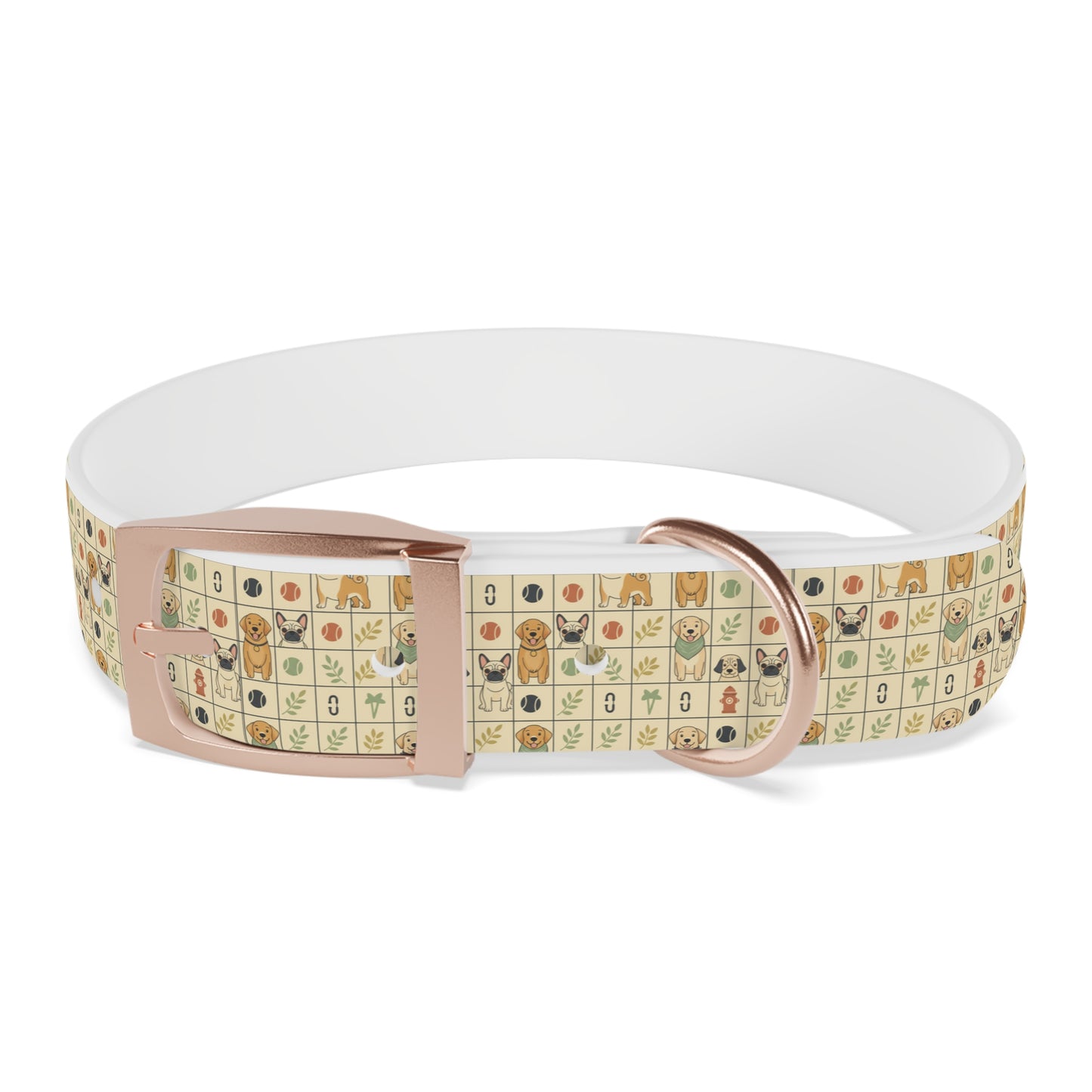 Vintage Puppy Pattern Dog Collar – Cute Retro Dogs & Bones Design