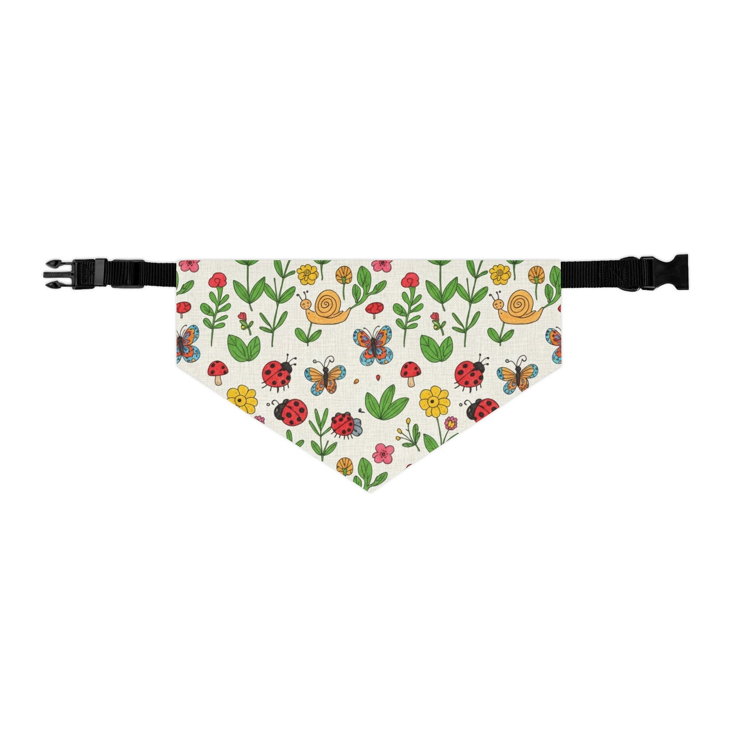 Floral butterfly ladybug snail garden Pet Bandana Collar - Stylish Accessory for Dogs
