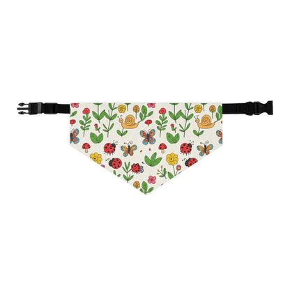 Floral butterfly ladybug snail garden Pet Bandana Collar - Stylish Accessory for Dogs