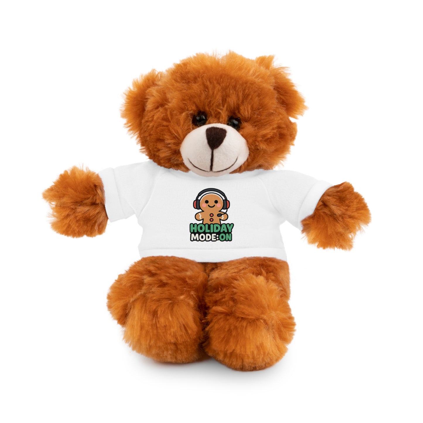 Holiday Mode On Gingerbread Bear Plush with Tee