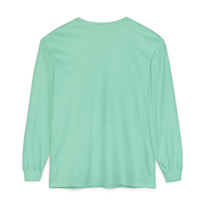 Women’s island green, teal color Garment-Dyed Long Sleeve T-Shirt - Casual Comfort for All Occasions
