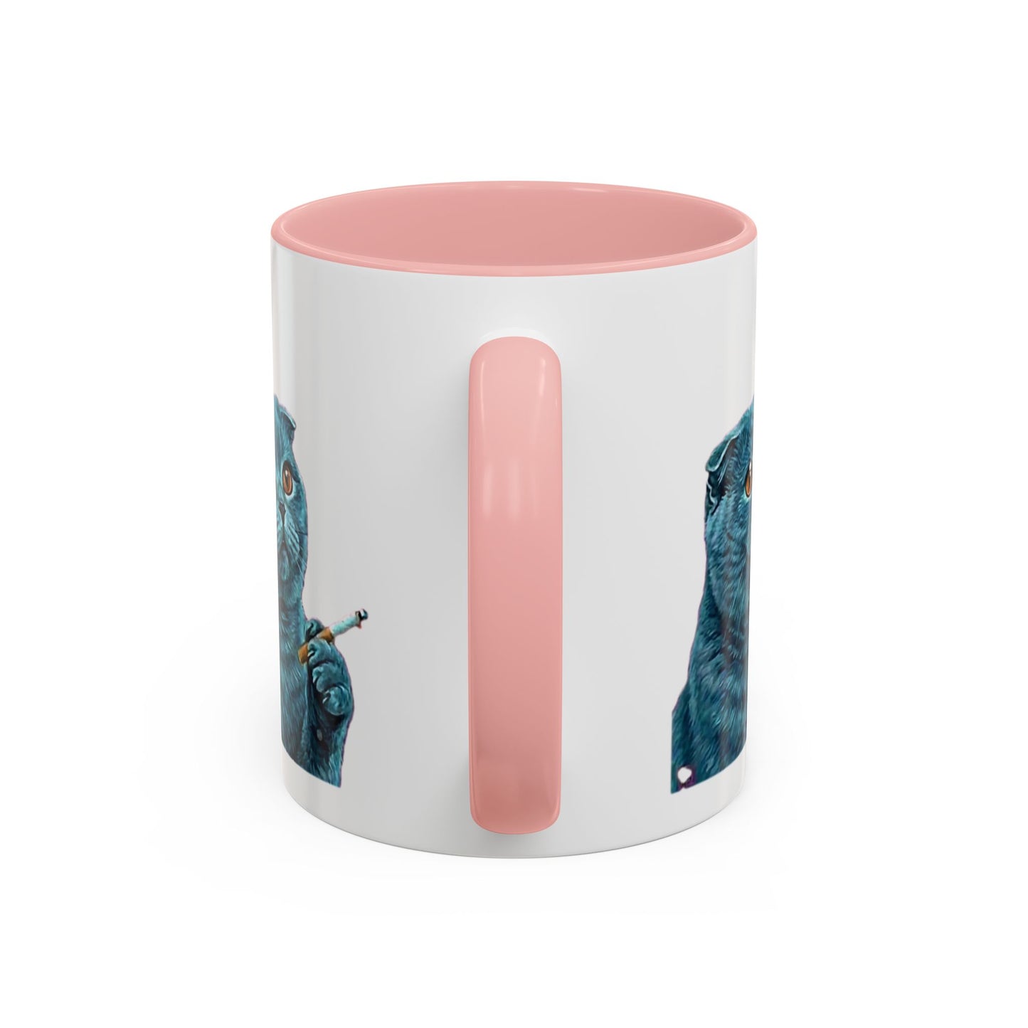 Happy and Dazzling Accent Coffee Mug — Cute Cat Art, Motivational Tea & Coffee Cup (free shipping)
