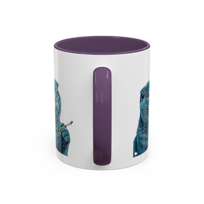 Happy and Dazzling Accent Coffee Mug — Cute Cat Art, Motivational Tea & Coffee Cup (free shipping)