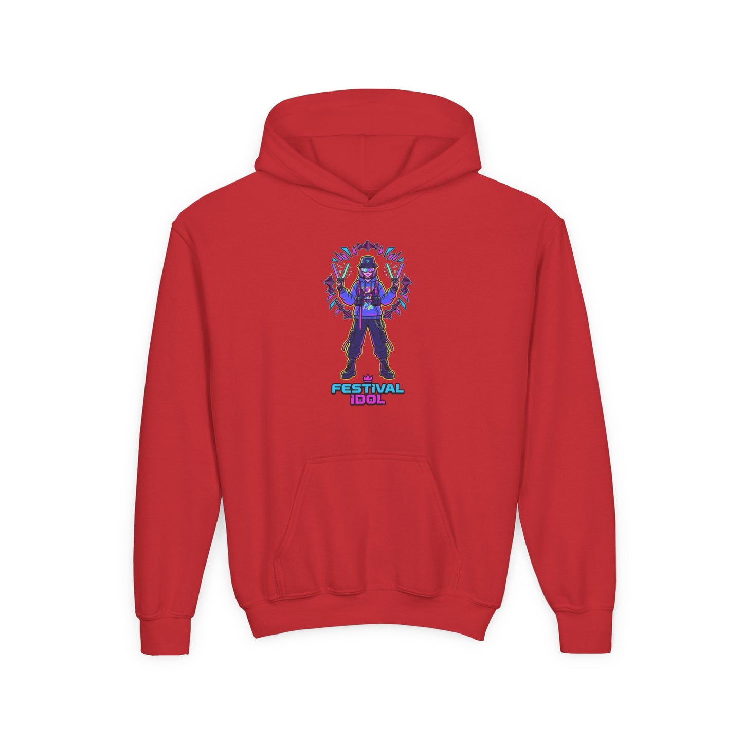 Youth Hoodie — Neon k-Pops Gamer Girl Graphic “Pixel Pal” Streetwear