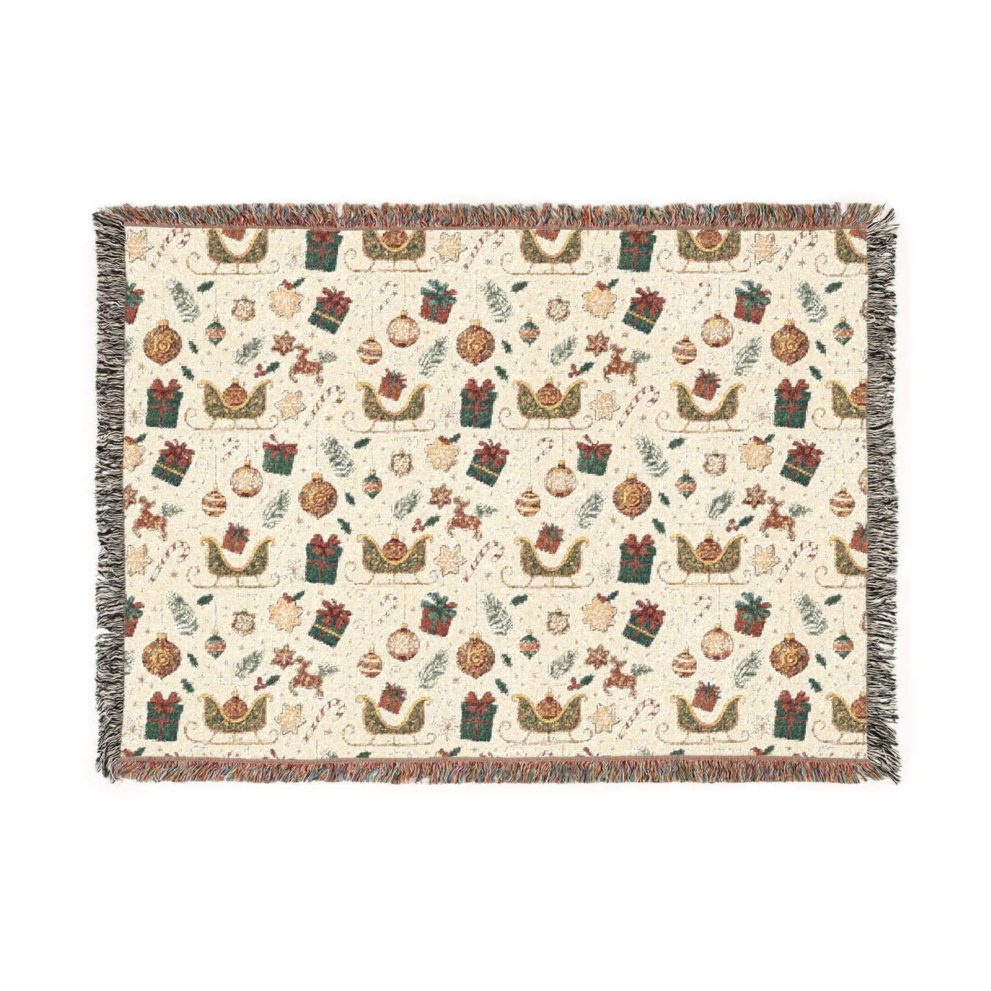 Christmas pattern themed Woven Blanket - holiday blanket (free shipping)