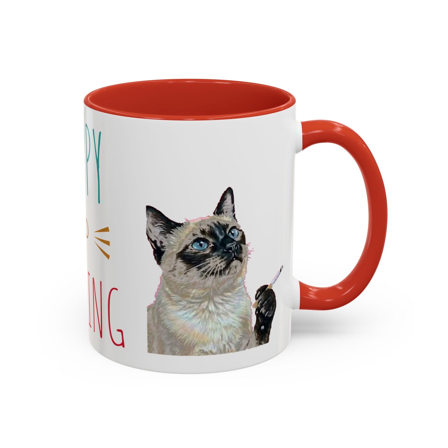 Happy and Dazzling Smoking Cat Accent Coffee Mug — 11/15oz (free shipping)