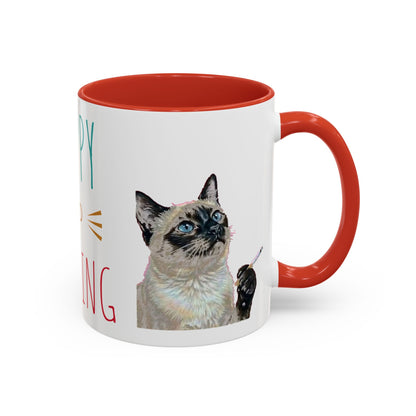 Happy and Dazzling Smoking Cat Accent Coffee Mug — 11/15oz (free shipping)