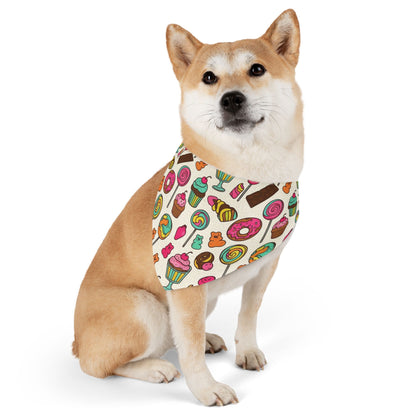 Colorful Treats candy, cupcakes, chocolate Pet Bandana Collar - Fun Accessory for Dogs