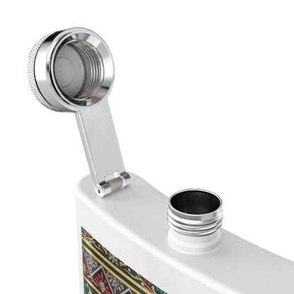 Holiday Poinsettia Flask — 6oz Stainless Steel Christmas Hip Flask (free shipping)