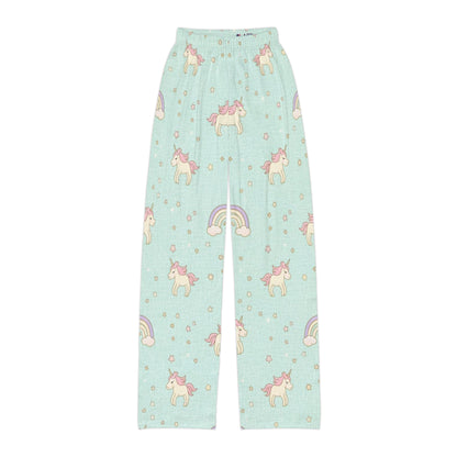 Kids Unicorn Lounge Pants – Pastel Rainbow All-Over Print