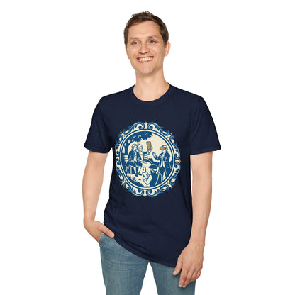 Vintage Blue Rococo Smartphone Toile -  T-Shirt