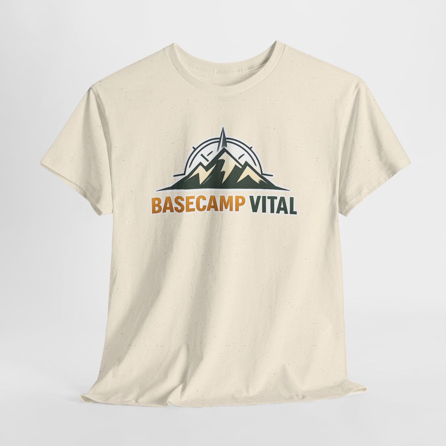 Base Camp Vital Mountain Compass Crewneck T-Shirt | Outdoor Hiking Graphic Tee | Midweight Cotton Trail Shirt (free shipping)