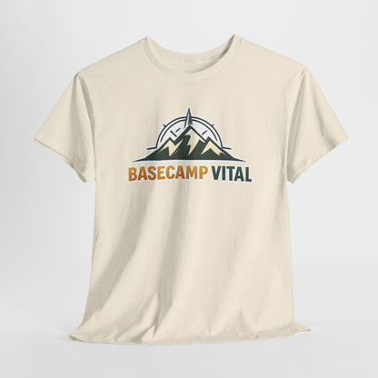 Base Camp Vital Mountain Compass Crewneck T-Shirt | Outdoor Hiking Graphic Tee | Midweight Cotton Trail Shirt (free shipping)