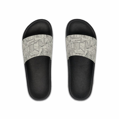 Men's Slide Sandals Urban Sketch / Architectural Line Art