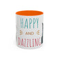 Happy and Dazzling smoking Cat Coffee Mug — Cute Cat smoking a cigarette Illustration Accent Mug (11/15 oz) (free shipping)