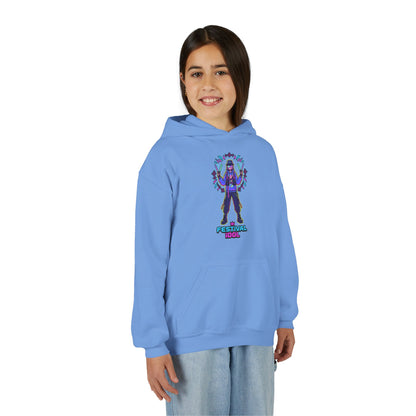 Youth Hoodie — Neon k-Pops Gamer Girl Graphic “Pixel Pal” Streetwear